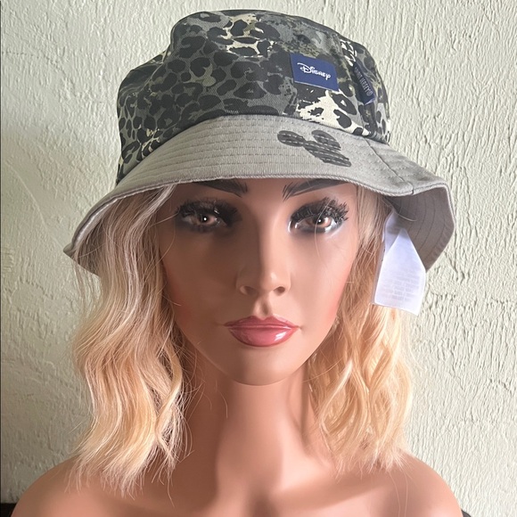 Disney Accessories - #1464**Disney Gray Leopard Print Bucket Hat